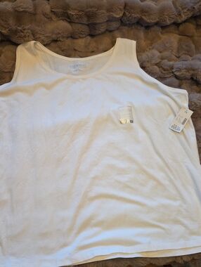Catherines White Scoop Neck Tank Top